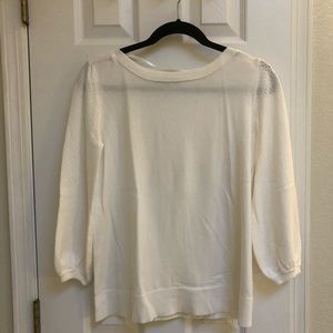 White sweater with sleeve detail